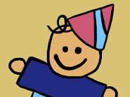 Doodle of Joe wearing a party hat