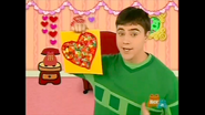 Joe showing his valentine he made for the viewer