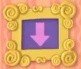 A pink arrow pointing down