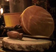 The Huron’s summoning item- the tribal drum. Seen in the visual companion.