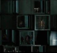 The Doctors in their cube, under the Giant Ant.