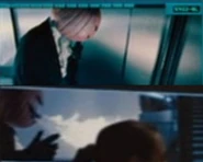 Top: The Jack O'Lantern in his cube. Bottom: The Jack O'Lantern blowing fire during the purge.
