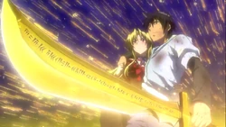 Godou using "Warrior" with Erica's help.