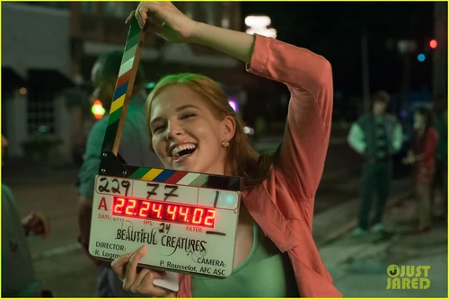 Zoey Deutch in a behind-the-scenes pic from set