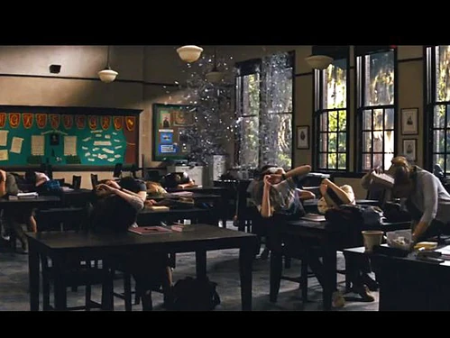 A second shot of the windows exploding early on in the film.