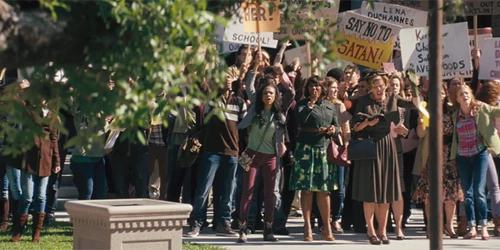 The town wanting Lena out of their town and school.