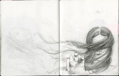 An exclusive look at one of Ethan's sketches of Lena from his dreams that was used in the film.