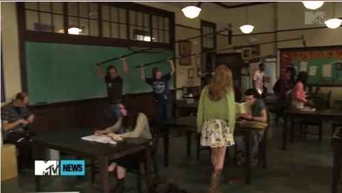 A scene being filmed of the novel