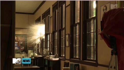 Lena exploding the classroom windows - official still