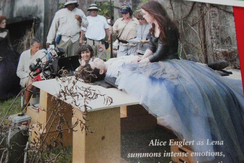 Lena looking at Ethan's dead body