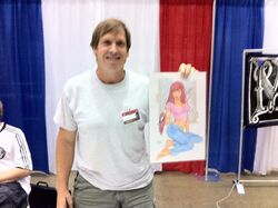 Dave holding Mary Jane drawing at Baltimore ComiCon - Photo by Adam S Reisinger