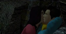 Jennifer e Nolan si baciano.