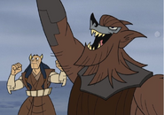 Kolar cheering after being saved by Anakin Skywalker