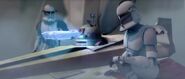 R6 warns the clones that Grievous is coming
