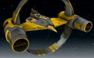 Anakin's Jedi starfighter in a hyperspace ring.