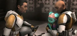 Waxer and Boil console Numa in the ruins of her home.