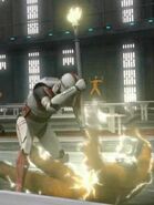 A shock trooper electrocuting a prisoner