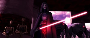Ventress and her army arrive on Teth