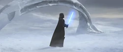 Darth Vader recovers Ahsoka's lightsaber.