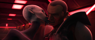 Ventress kissing Colt after killing him.