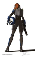 Dave Filoni's first illustration of Bo-Katan without her helmet