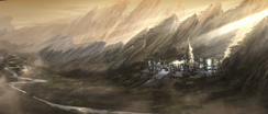 A settlement in the Concordian mountains.