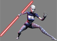 Ventress again with the weapon's saberstaff configuration