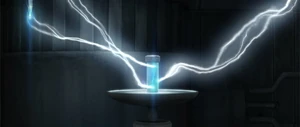 The Blue Shadow Virus being converted to a gaseous form