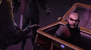 An angry Boba is left bound and gagged by Ventress on Quarzite