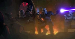 Krell talking to Obi-Wan regarding the Umbaran airbase.