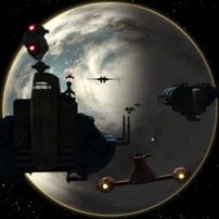 Slaver ships over Zygerria.