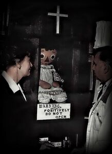 The real Annabelle doll that the movie version was based on.
