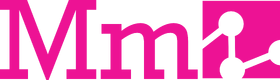 Logo of Media Molecule is the capital letter M followed by the lowercase letter m followed by a small image of connected circle representing molecules.