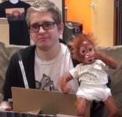 Seamus and a Baby Orangutan