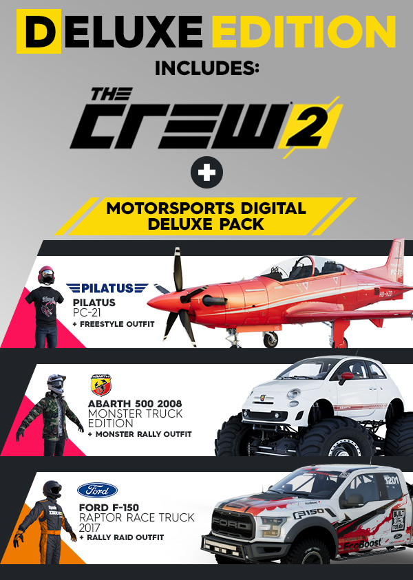 Contents of The Crew 2 editions