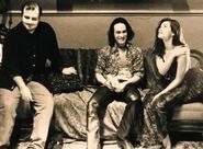 Sofia behind the scenes of The Crow with Brandon Lee (Center) and Alex Proyas (left)