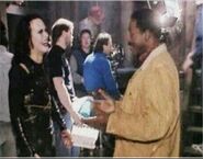 Ernie and Brandon sharing a laugh behind the scenes of The Crow