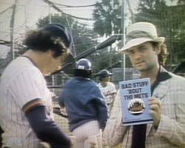 Bill Murray with Escuela's book Bad Stuff 'Bout the Mets