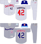 The Brooklyn Dodgers style light jersey.