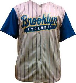 Brooklyn Cyclones Gray Pinstriped Baseball Jersey