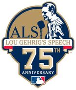 The patch honoring the 75th anniversary of Lou Gehrig's luckiest man speech worn on July 4, 2014.