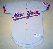 The 1993-1994 Road uniform which had the fancy New York with the k having a swoosh style extended line underling the New York.
