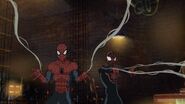 Spider-Man and Kid Arachnid fight