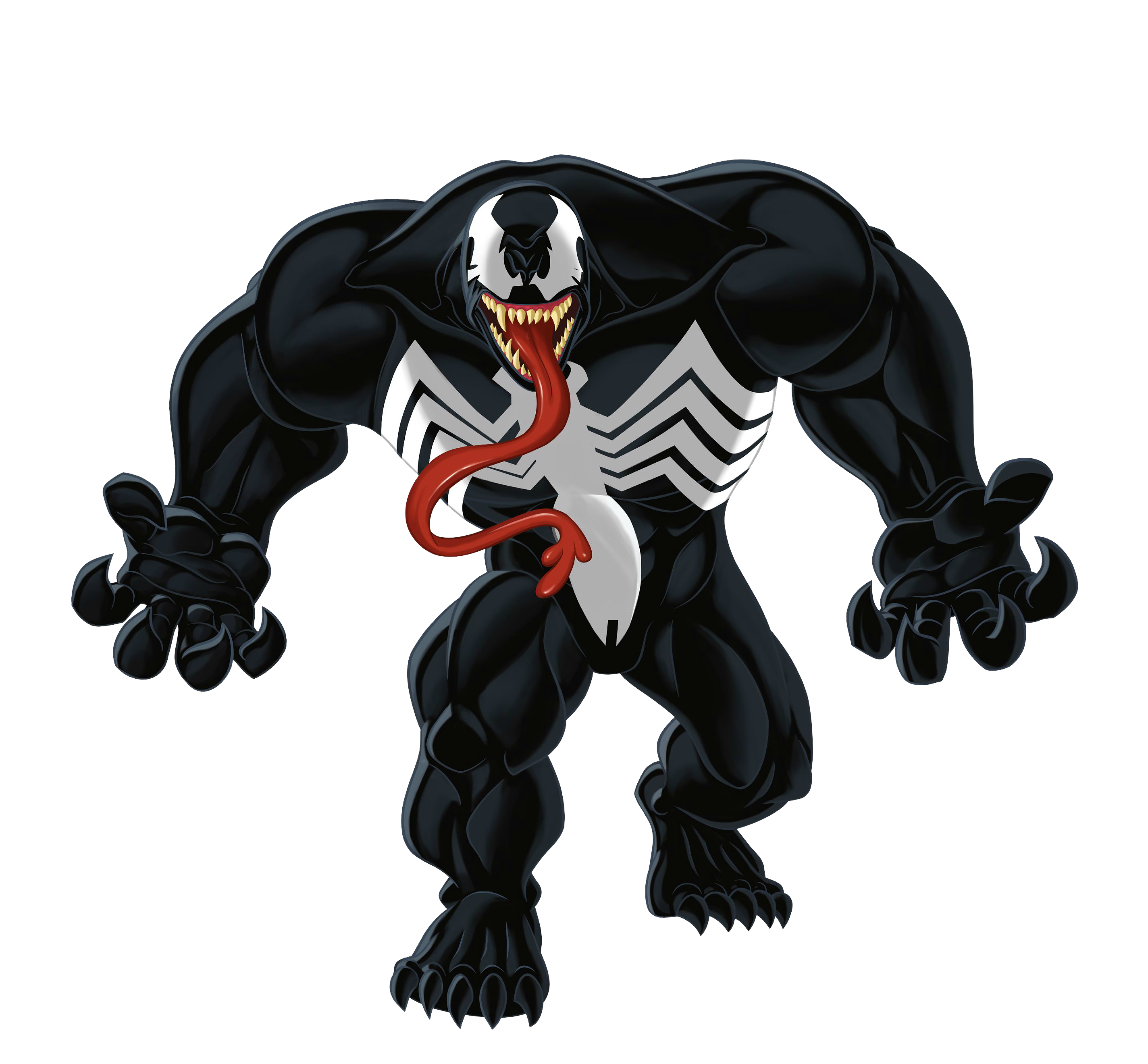 prompthunt: legs and feets study of hyper realist full body long shot  portrait of bodybuilder venom from marvel comics!!!!, large mouth with  teeth, large tongue, lovecraftian horror!!, fantasy, intricate, elegant,  highly detailed,