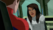 Ava angry at Spider-Man about not telling her and the others who Venom was