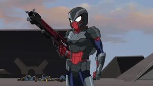 Spider-Man wearing Adamantium-Vibranium Armor