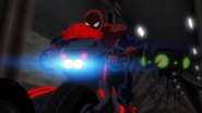 Spider-Man being chased by an Octobot