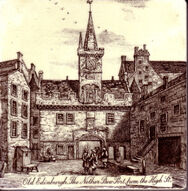 Old Edinburgh. The Nether Bow Port from the High St. (Trivet)