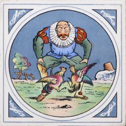 Minton Hollins & Co - Humourous Sporting Scenes - Cock-fighting - 8inch