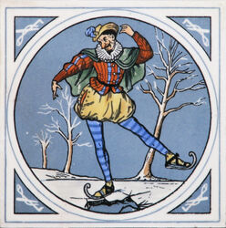 Minton Hollins & Co - Humourous Sporting Scenes - Skating - 8inch